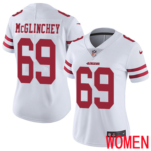 San Francisco 49ers Limited White Women Mike McGlinchey Road NFL Jersey #69 Vapor Untouchable->women nfl jersey->Women Jersey